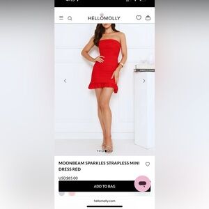 Hello Molly Scarlet Strapless Mini Dress